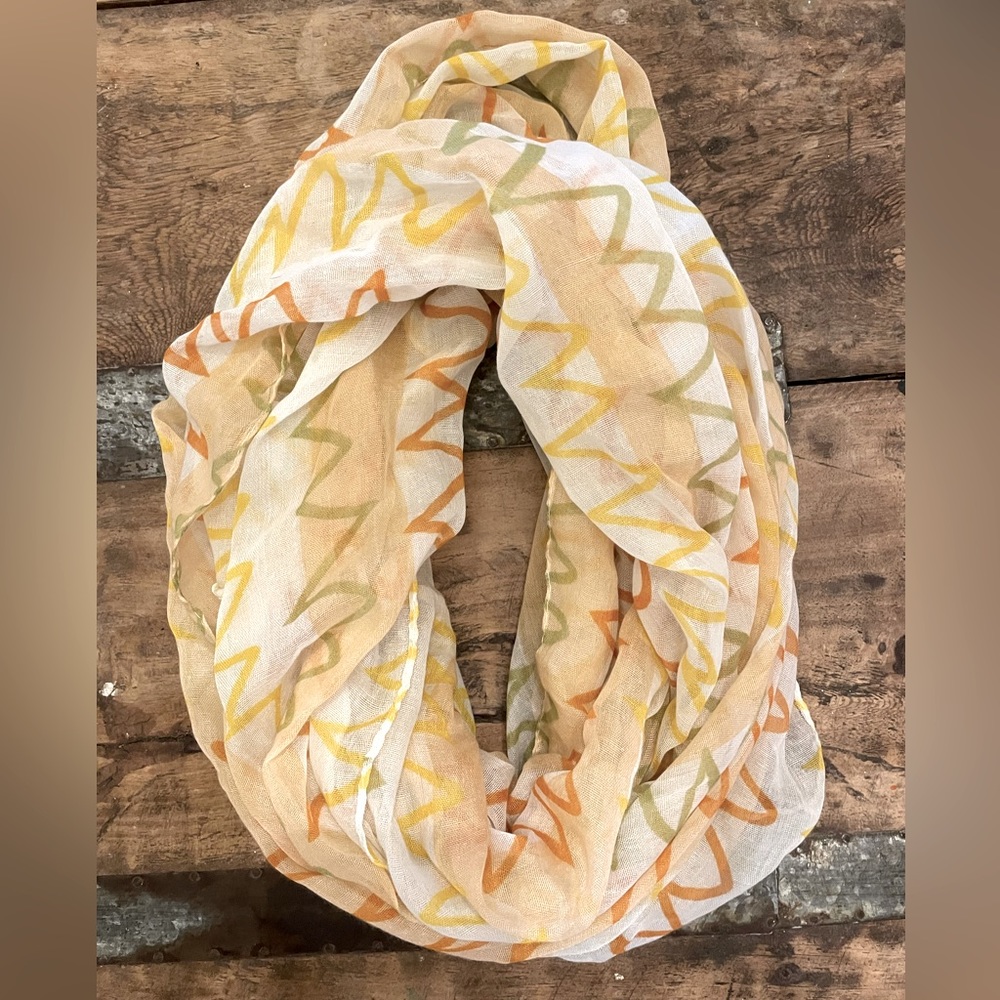 Women’s infinity scarf, cheery yellow print